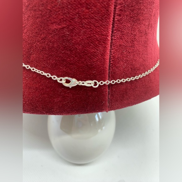 Silver Amulet Filled w/ Green Stones- 925 Silver Chain - Picture 6 of 6